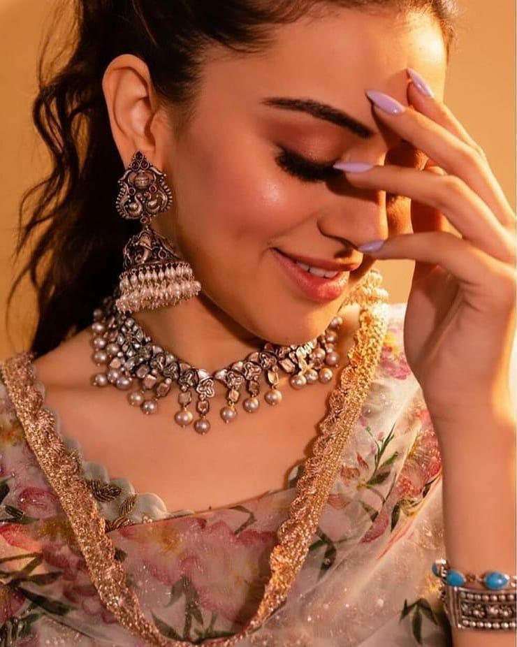 Beige grey bambu tapeta silk salwar suit