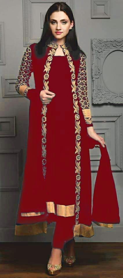 Black georgette embroidered salwar suit