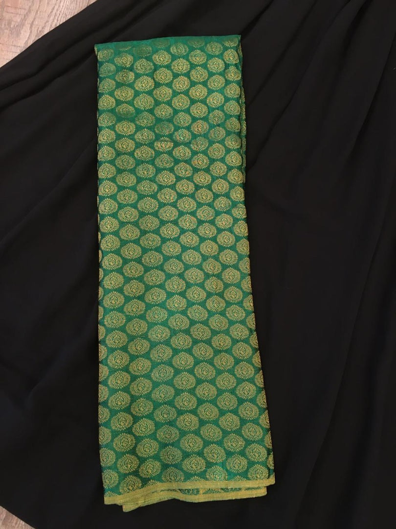 Black georgette gown with banarasi bottom