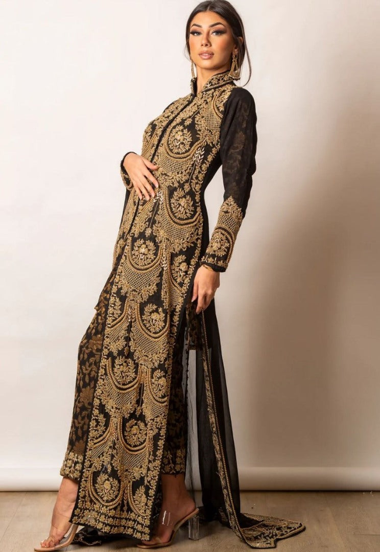 Black georgette heavy embroidered designer salwar suit