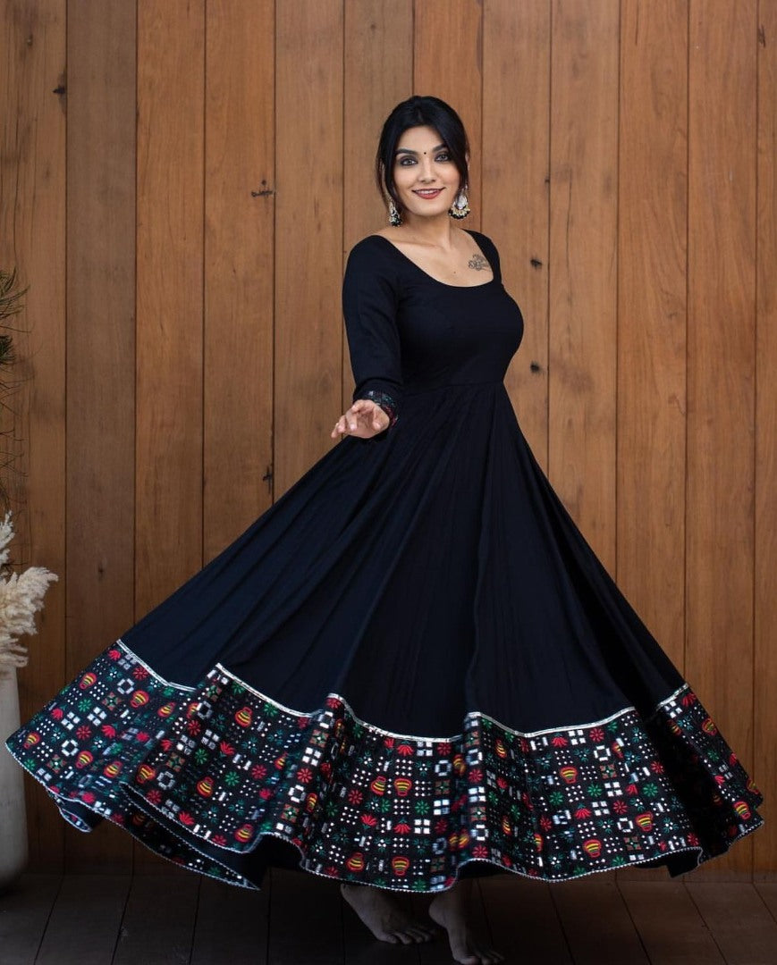Black georgette long anarkali gown