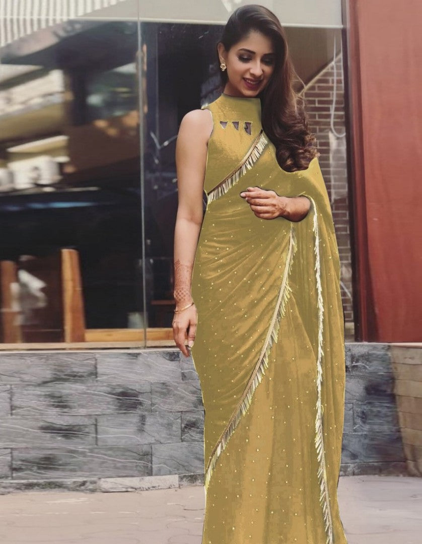 Black georgette partywear saree