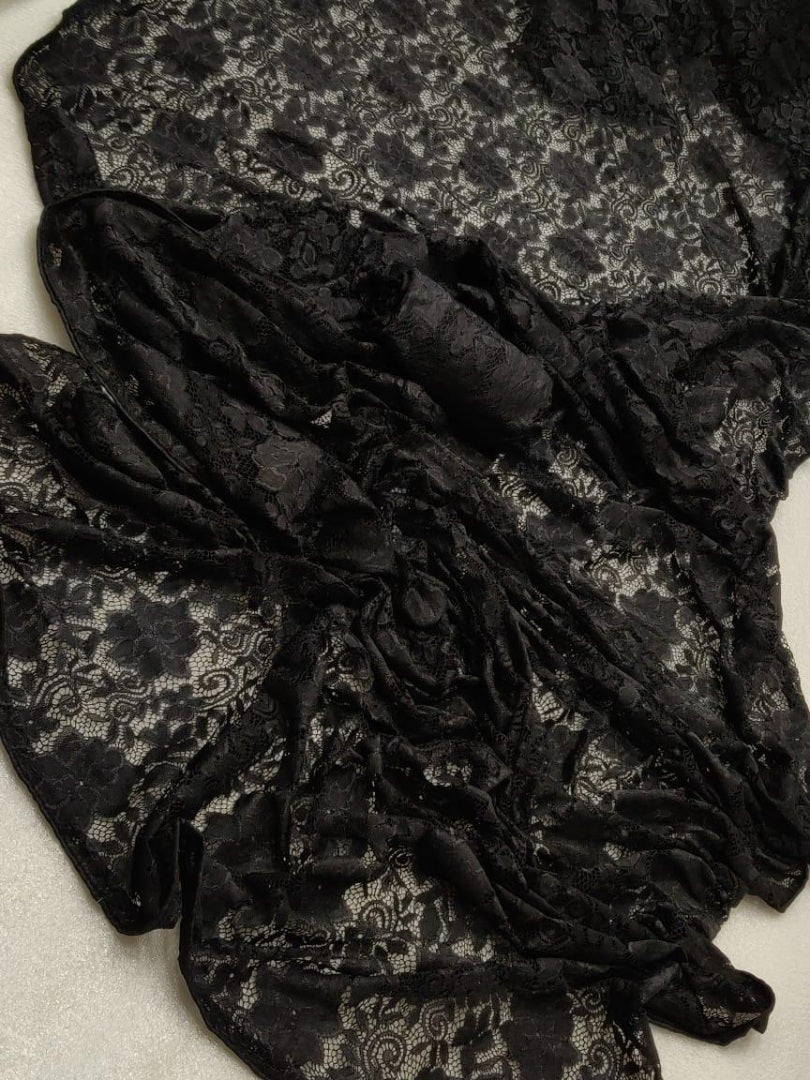 Black heavy chantley net partywear saree