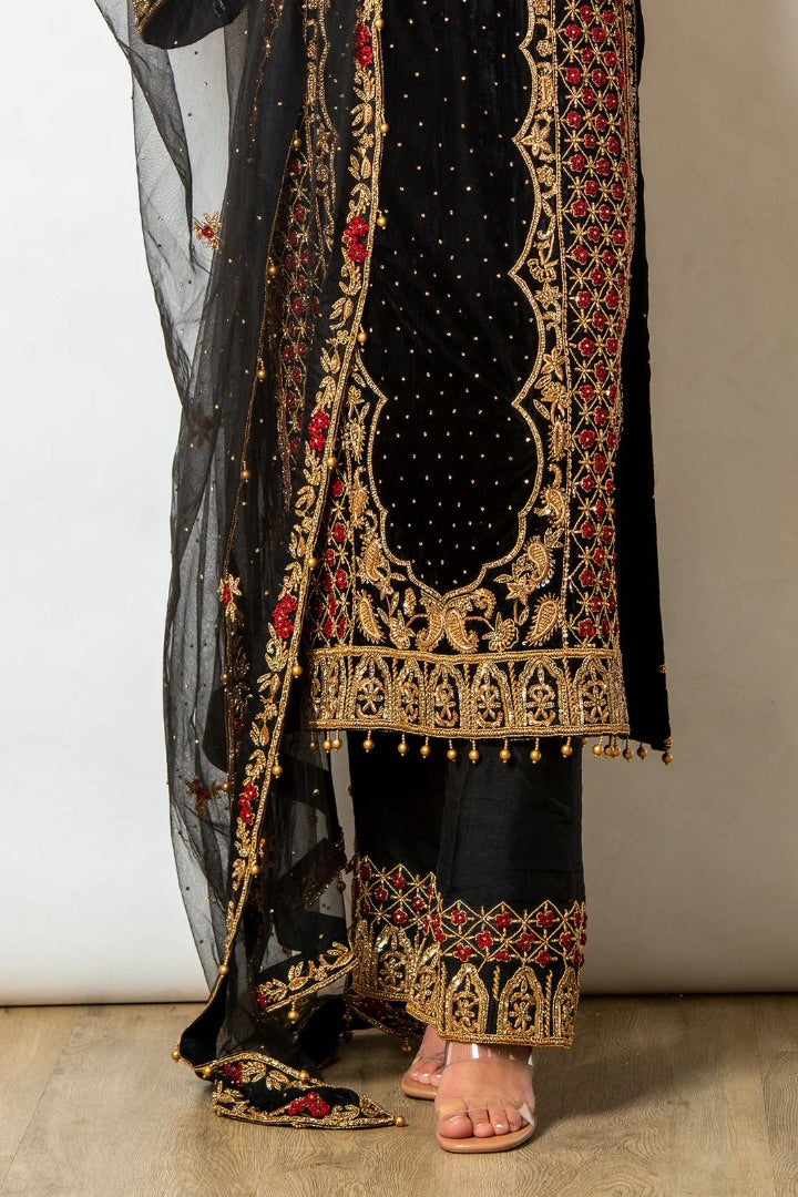 Black heavy designer work eid special salwar suit