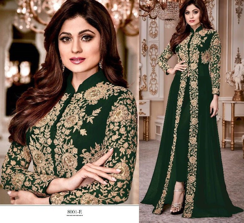 Black heavy faux georgette designer salwar suit