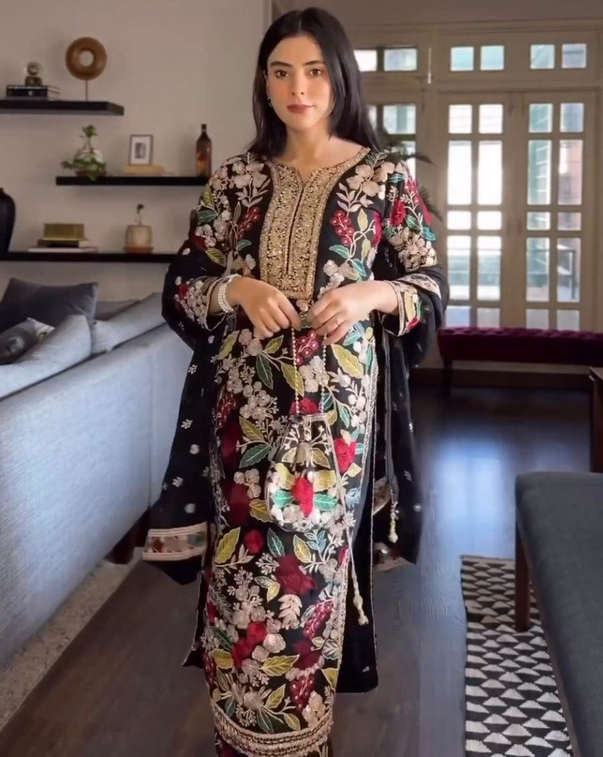 Black heavy work designer salwar suit