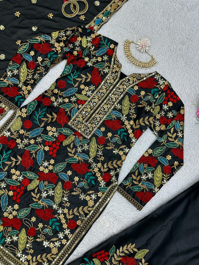 Black heavy work designer salwar suit