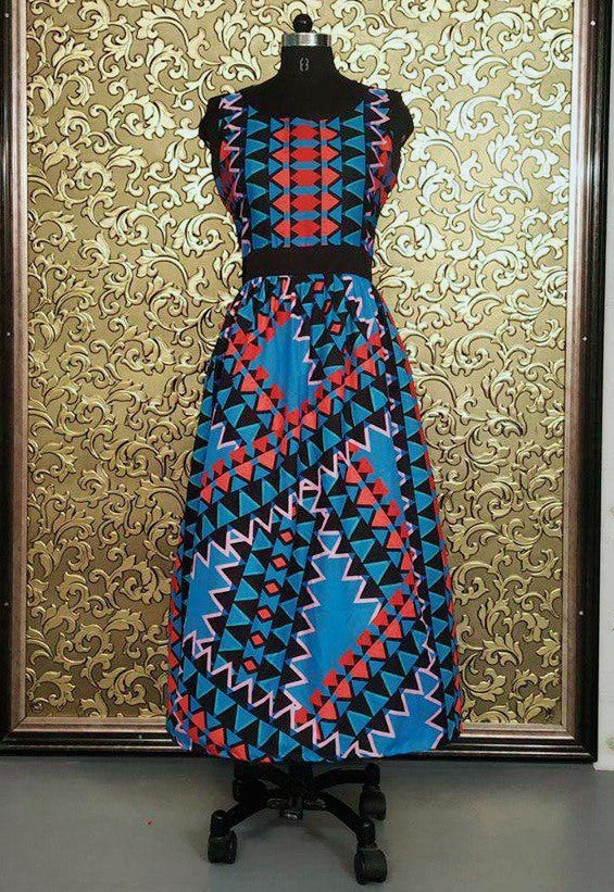 Blue american crepe multicolor printed kurti