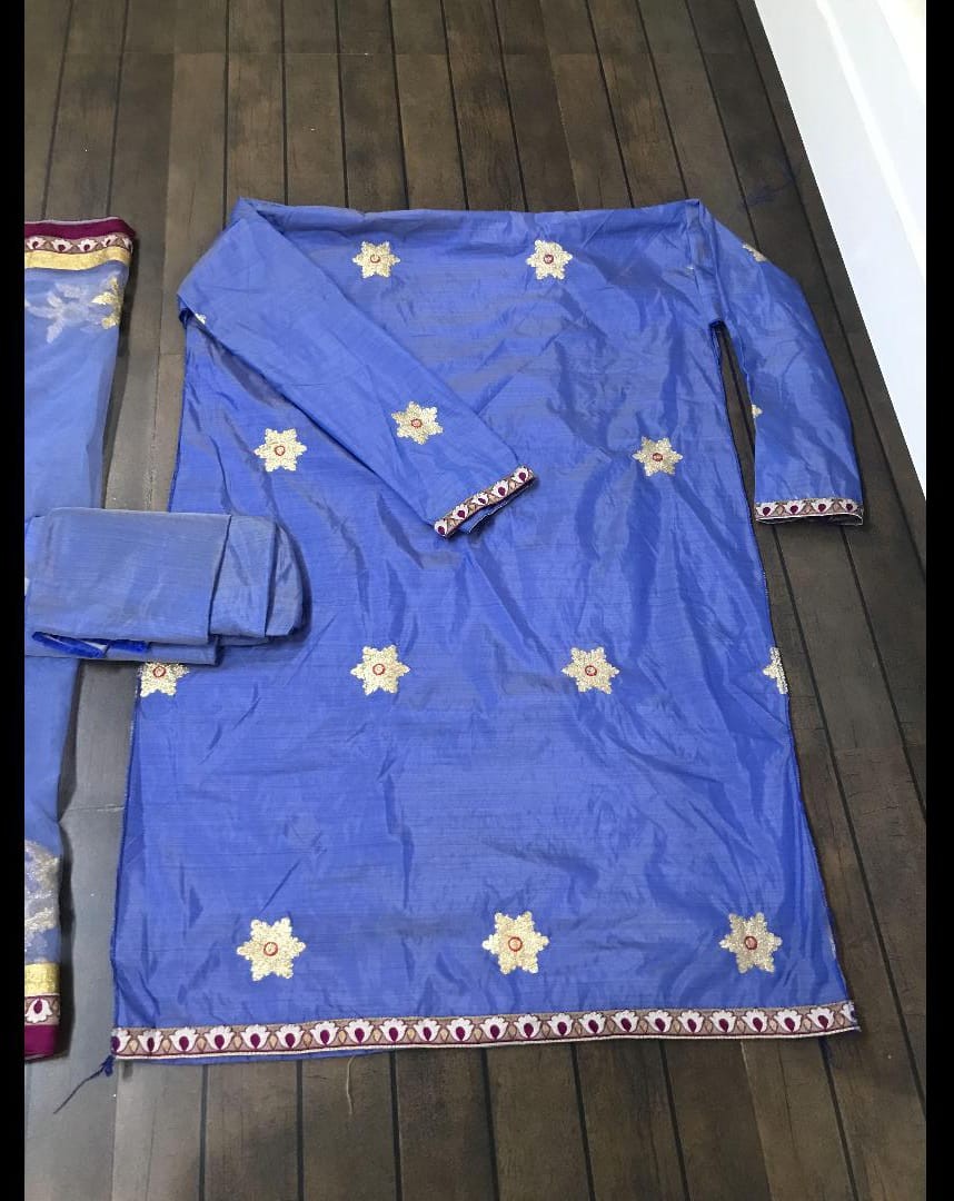 blue noora silk beautiful embroidered salwar suit