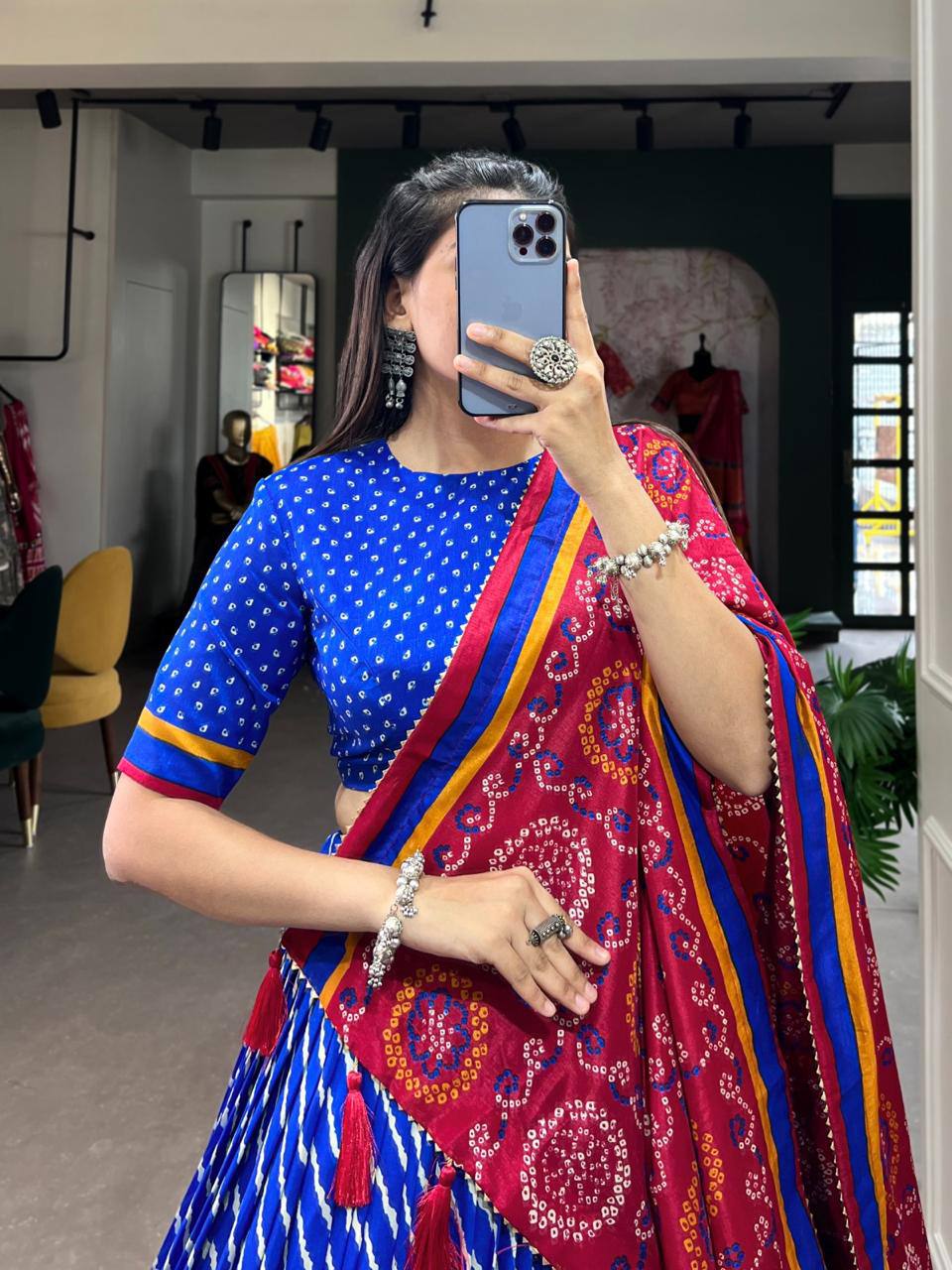 Beautiful printed cotton navratri lehenga choli