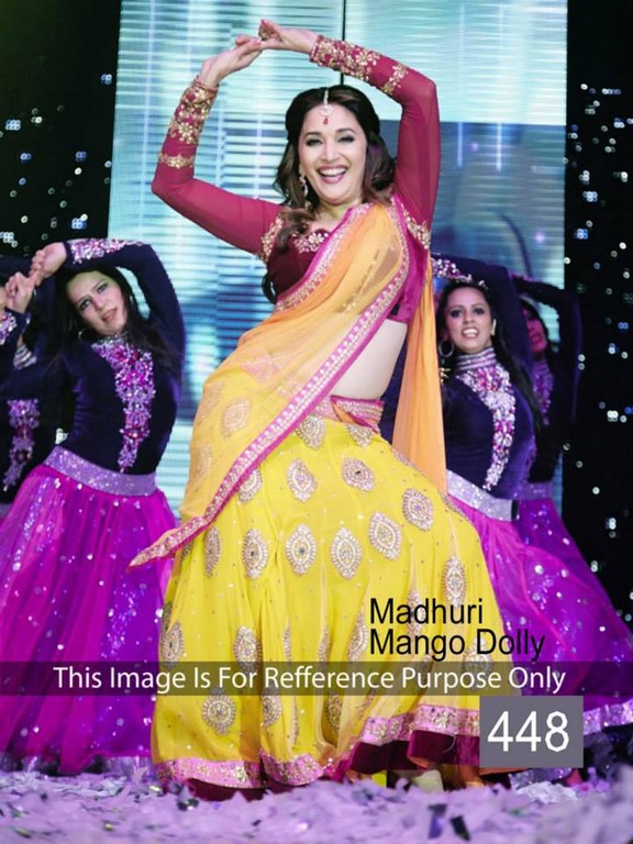 Bollywood style embroidered yellow lehenga