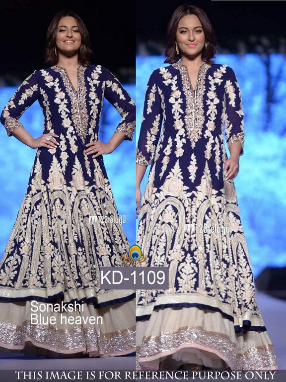 bollywood style heavy blue gown