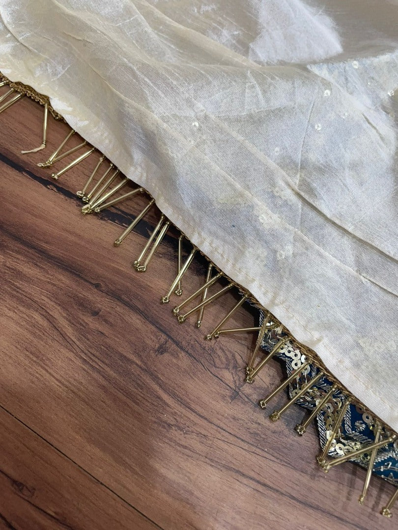 Dark rama georgette heavy embroidered wedding lehenga choli