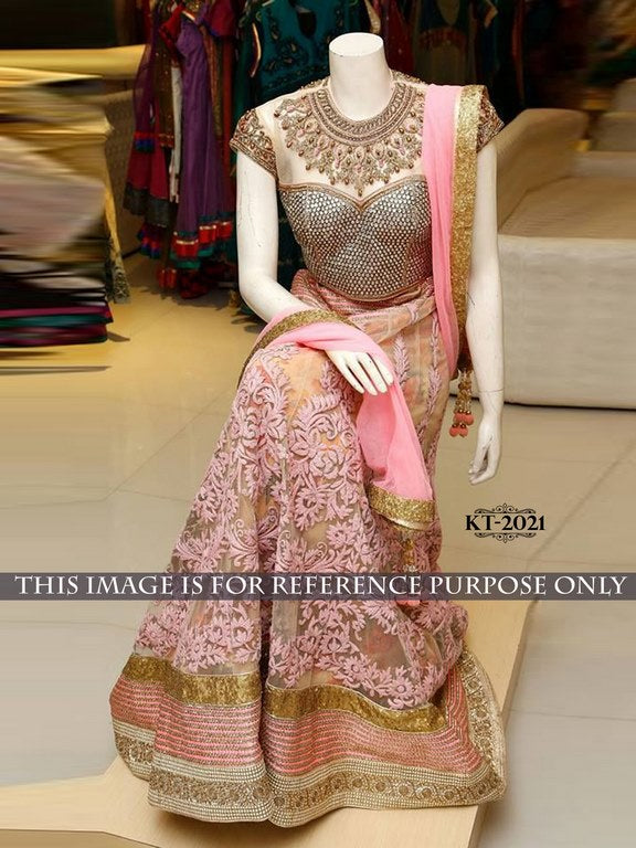 Designer beautiful pink embroidered lehenga