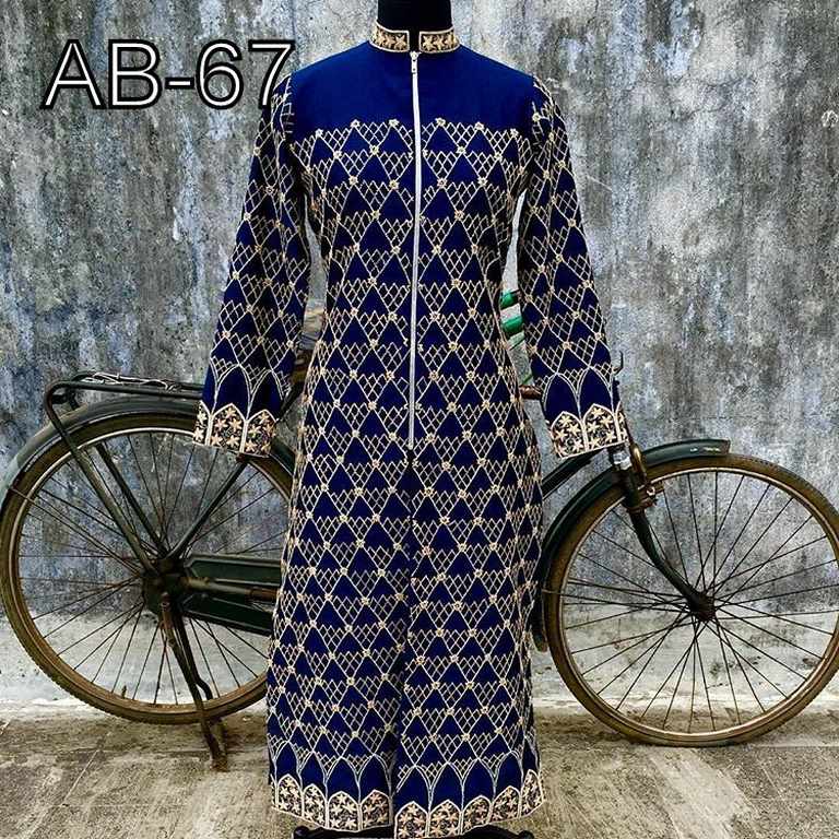 designer blue embroidered ceremonial Kurti