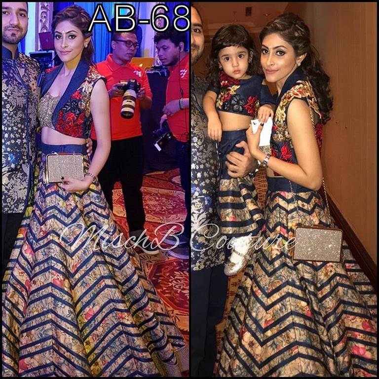 Designer ceremonial printed multicolor lehenga with embroidered blouse