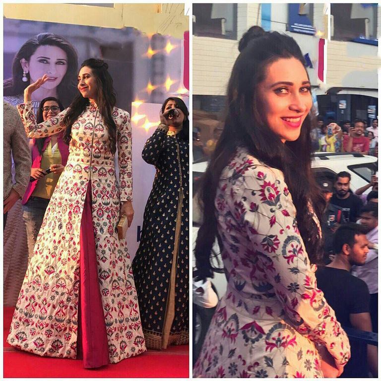 designer bollywood style cream heavy embroidered ceremonial Indo-Westurn Gown