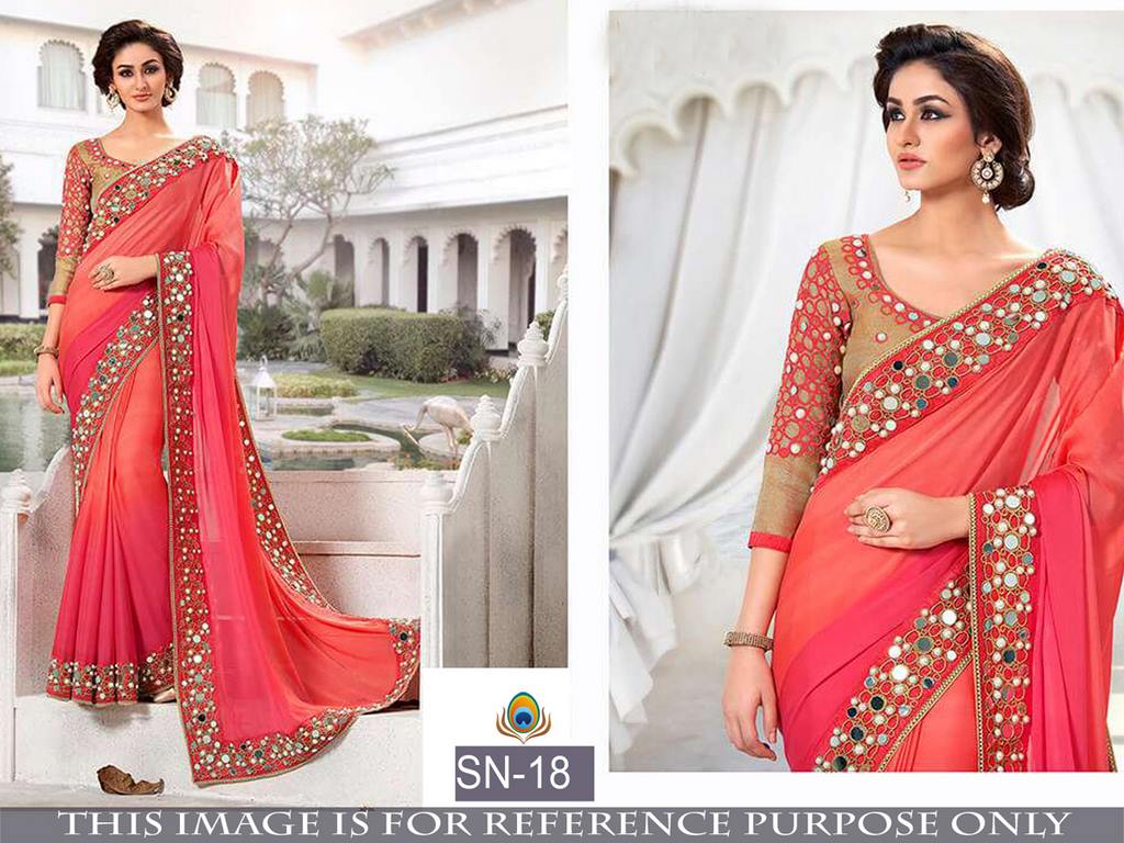 Designer embroidered wedding saree