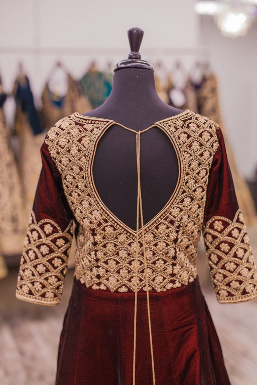 Designer heavy embroidered maroon wedding suit