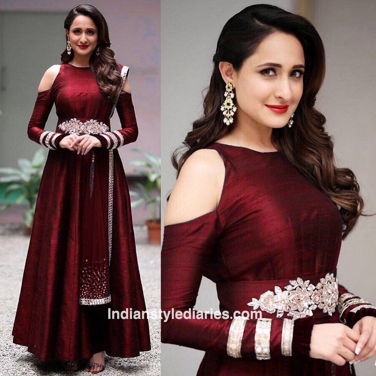 designer maroon fabulous Party wear Gown