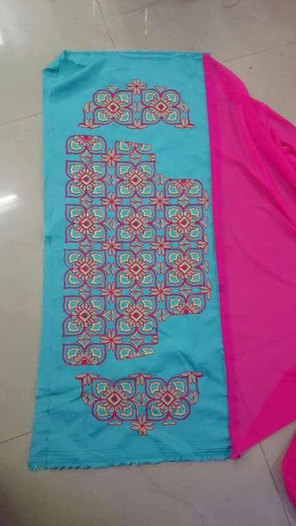 Designer partywear embroidered saree with heavy blouse