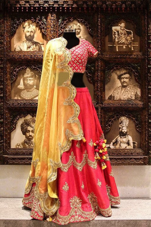 Designer Pink embroidered Party wear lehenga