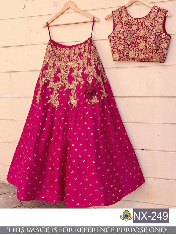 Designer Pink embroidered Wedding lehenga