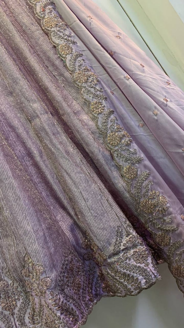 Dusty rose kasturi silk heavy embroidery work wedding lehenga choli