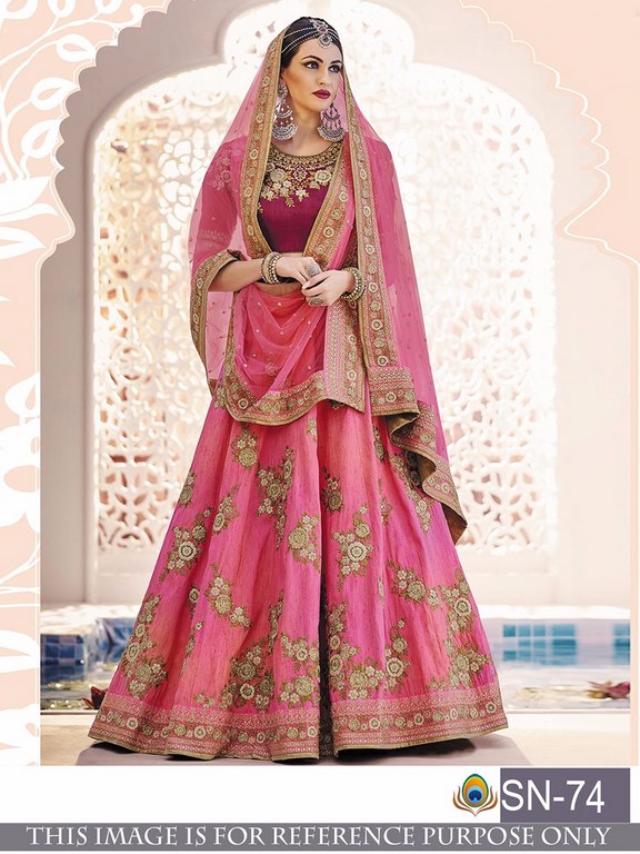 Embroidered pink beautiful pink ceremonial lehenga