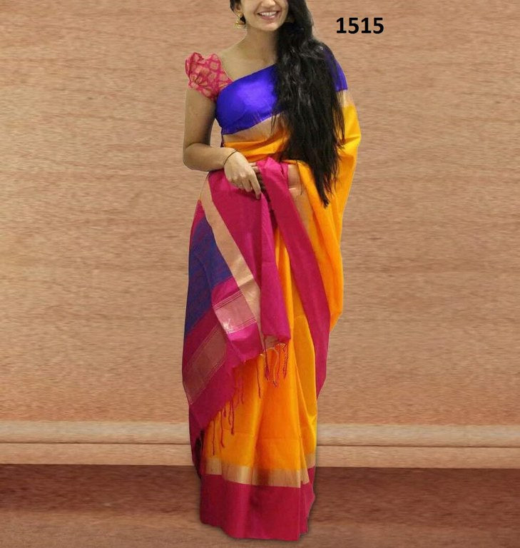 Fabulous Yellow Printed Festival Saree