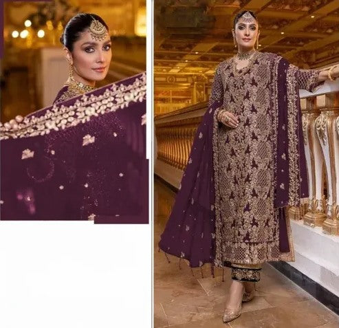 Georgette embroidered pakistani suit