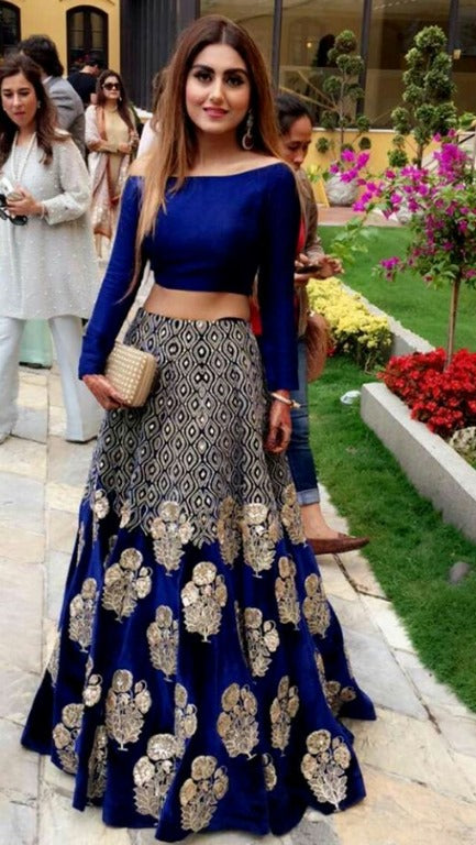 Gorgeous Blue embroidered ceremonial lehenga