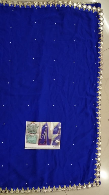 Gorgeous Blue embroidered Wedding Saree