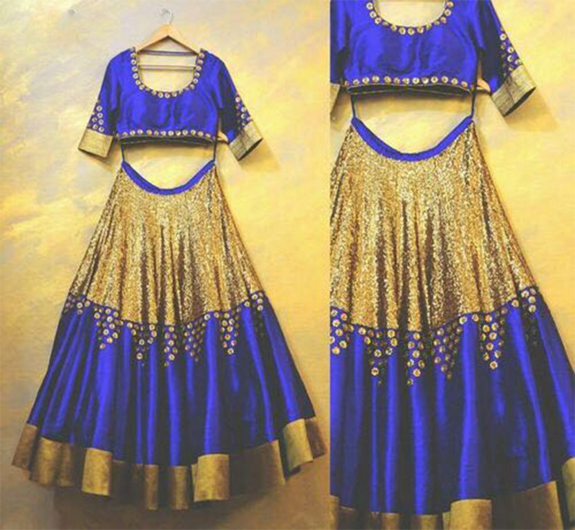 Gorgeous gold and blue wedding lehenga