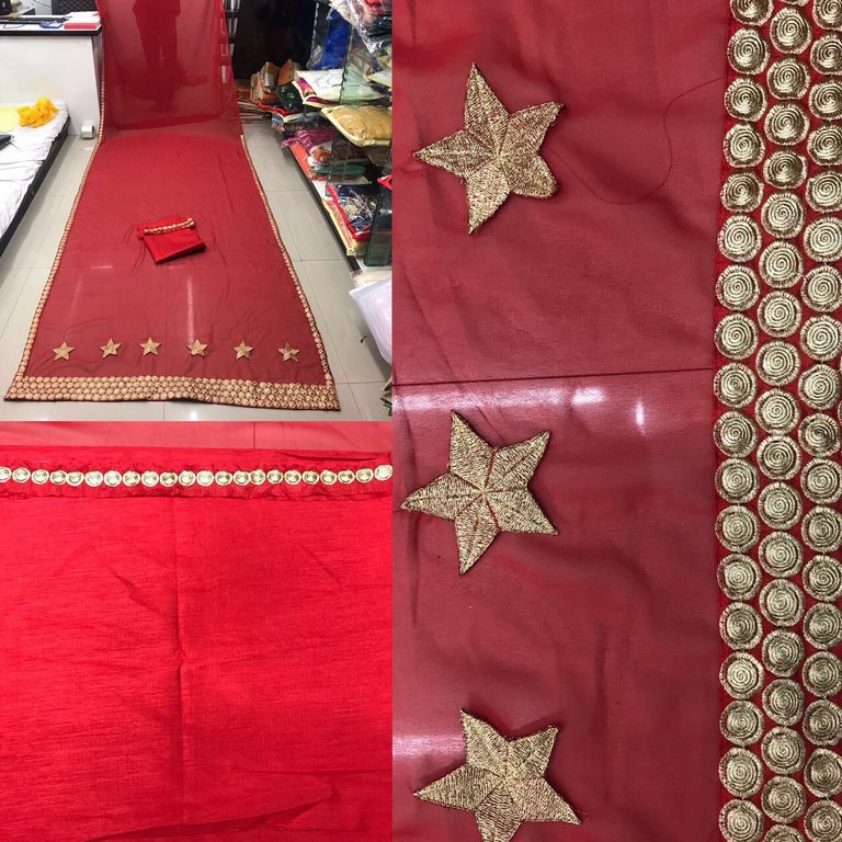 Gorgeous Red embroidered Any Festival Saree