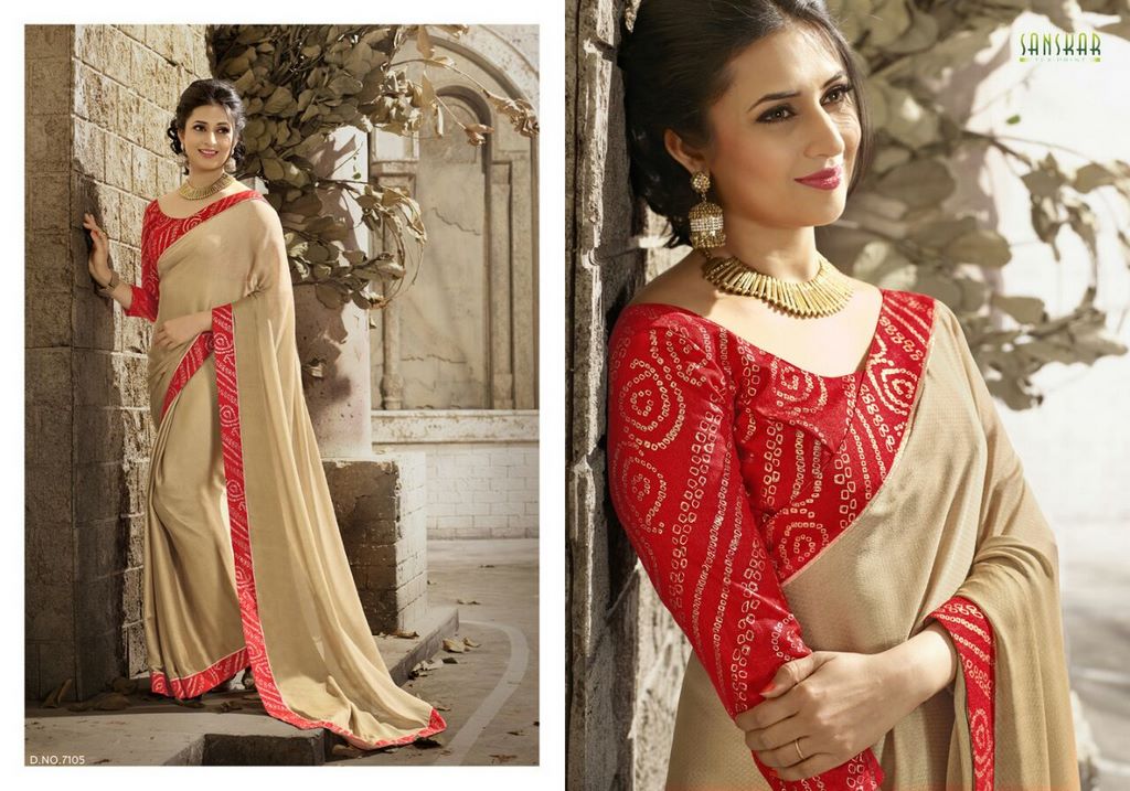 Gorgeous work wear gold printed saree