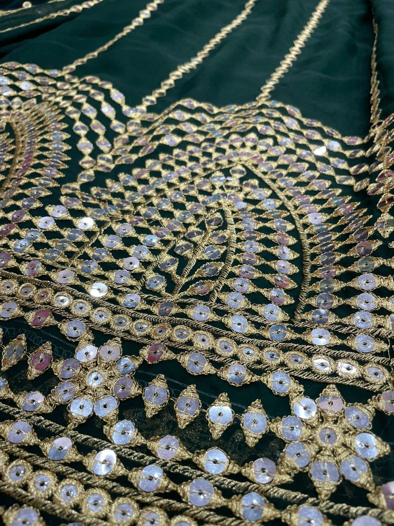 Green georgette heavy sequence work plazzo salwar suit