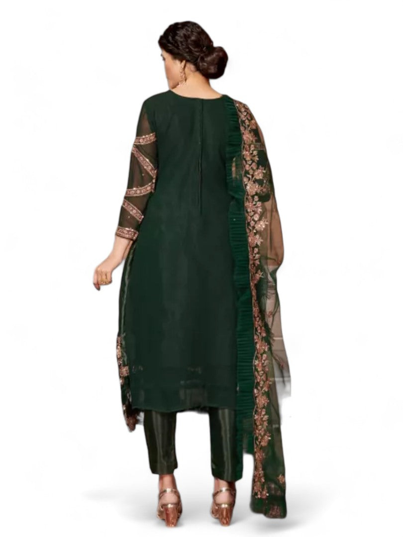 Green georgette heavy work wedding pakistani salwar suit