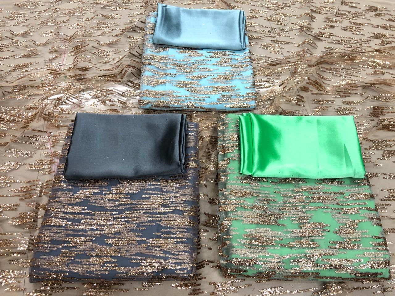 Grey heavy net sequence work designer partywear saree