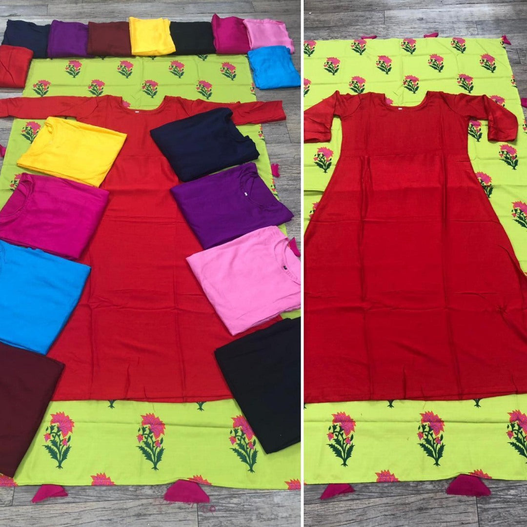 GT Rayon cotton plazzo kurti with printed dupatta