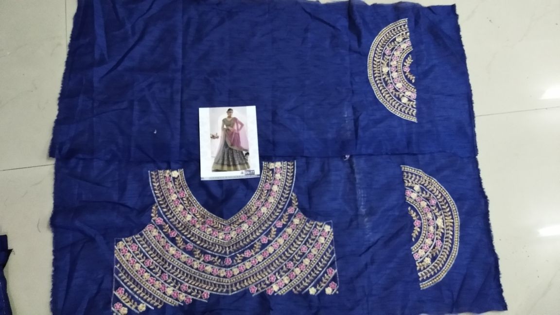 heavy embroidered blue bridal wedding lehenga