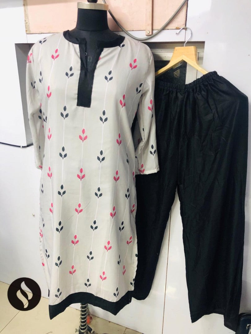 jhanvi kapoor white printed plazzo kurti