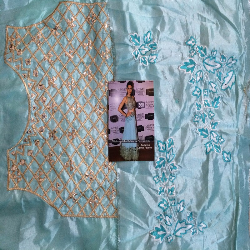 karisma lakme fashion sky blue lehenga