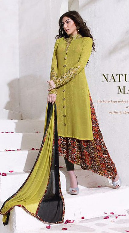 Karma designer yellow salwar suit