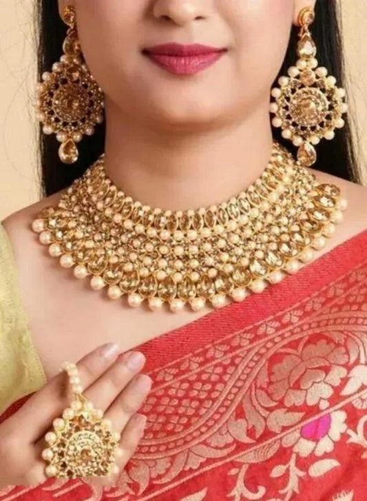 Kundan chokar necklace jewellery set for girls/women