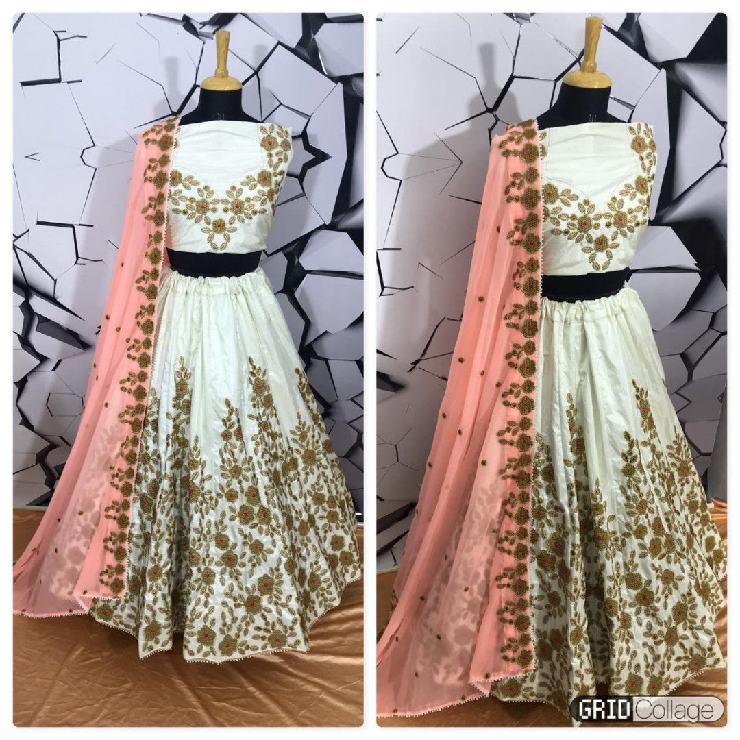 light sea green banarasi embroidered heavy wedding lehenga