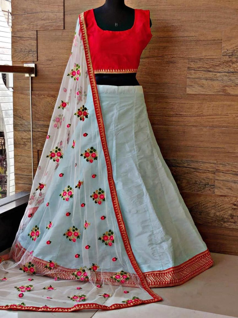 Light Sea green fabulous lehenga choli with heavy dupatta