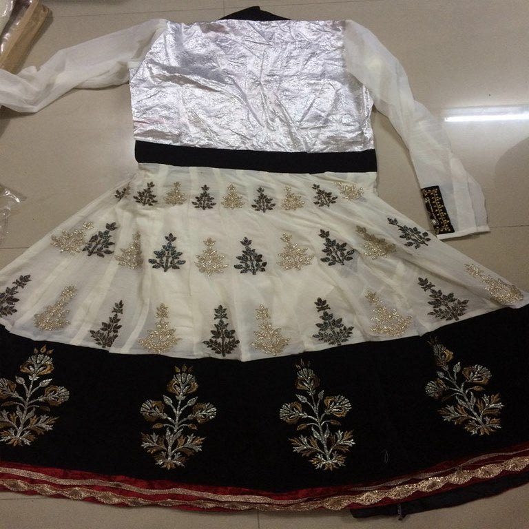 Madhuri heavy white anarkali suit