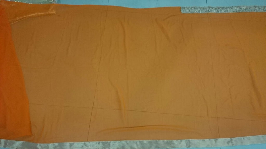 mahaveer orange ceremonial embroidered saree