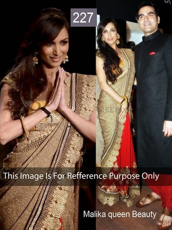 malaika arora iifa queen beauty red & orang sarees